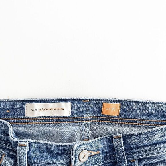 Anthro Pilcro Women's Hyphen Distressed Light Wash Ankle Denim Jeans Blue Sz 27 - Picture 4 of 8